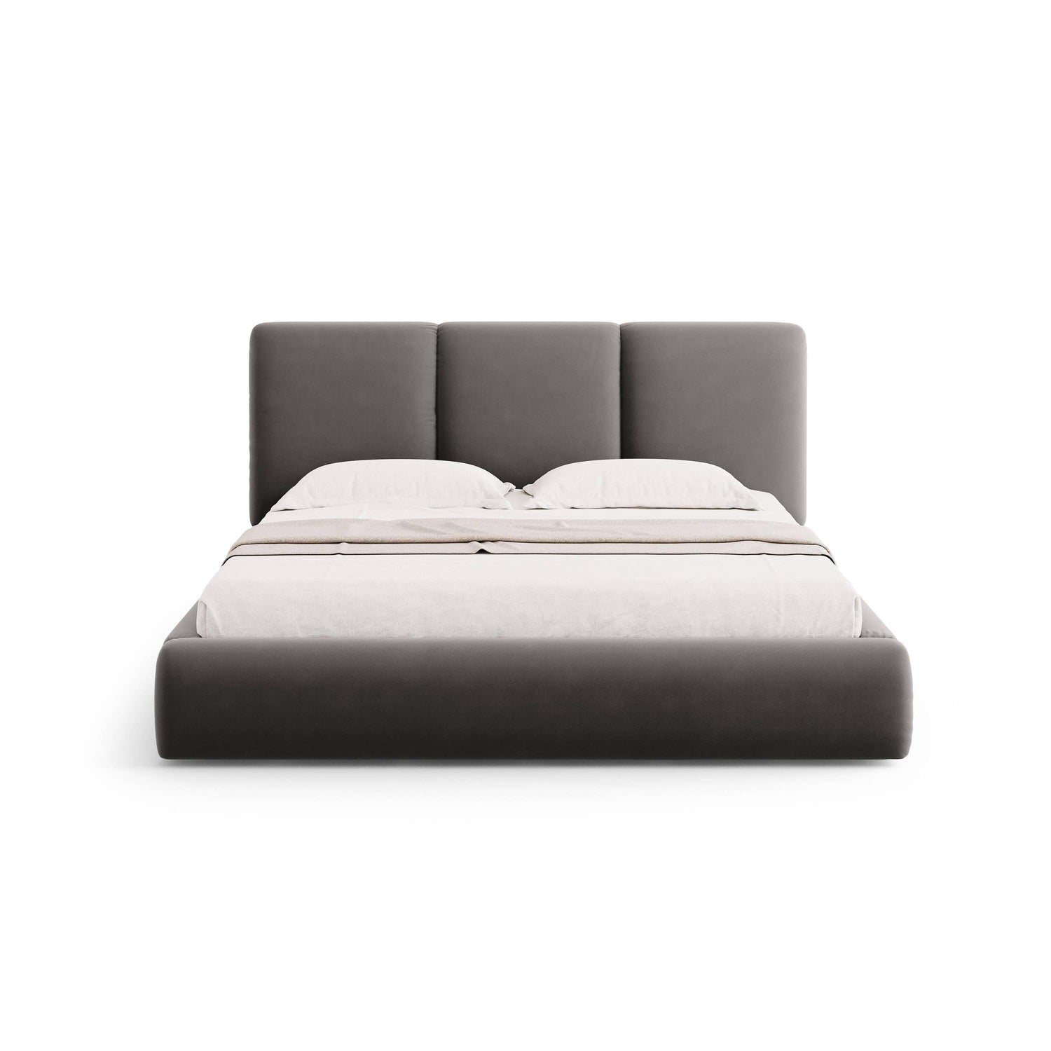 Windsor & Co Horizon Bedframe met Opbergvak - 160 x 200 cm - Fluweel - Grijs