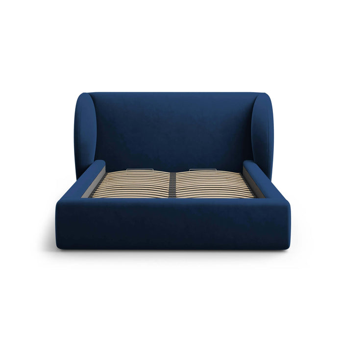 Micadoni Bedframe Miley met Opbergruimte - 140 x 200 cm - Fluweel - Koningsblauw