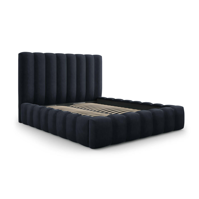 Milo Casa Bedframe Gina met Opbergruimte - 160 x 200 cm - Fluweel - Donkerblauw