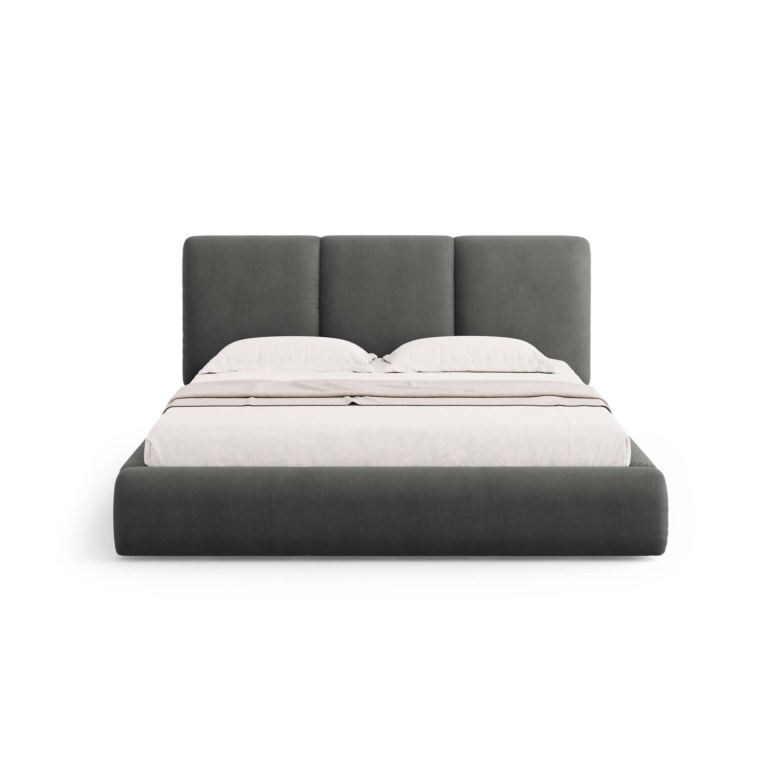 Windsor & Co Horizon Bedframe met Opbergvak - 140 x 200 cm - Chenille - Donkergrijs