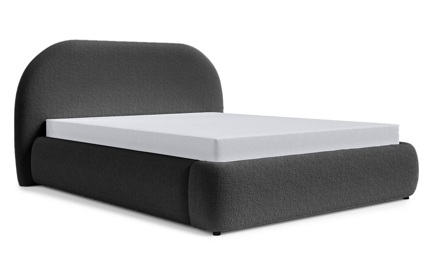 NADUVI Collection Philipa Bedframe - 140 x 200 cm - Bouclé - Donkergrijs