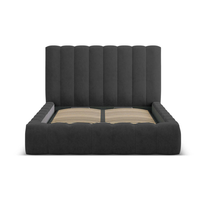 Milo Casa Bedframe Gina met Opbergruimte - 180 x 200 cm - Geweven - Antraciet