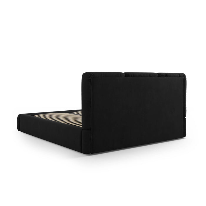 Windsor & Co Horizon Bedframe met Opbergvak - 200 x 200 cm - Chenille - Zwart