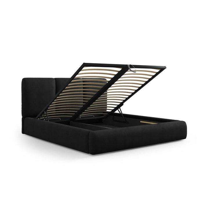 Windsor & Co Horizon Bedframe met Opbergvak - 160 x 200 cm - Chenille - Zwart