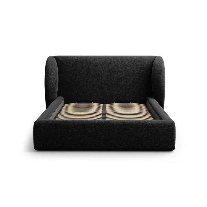 Micadoni Bedframe Miley met Opbergruimte - 160 x 200 cm - Chenille - Zwart