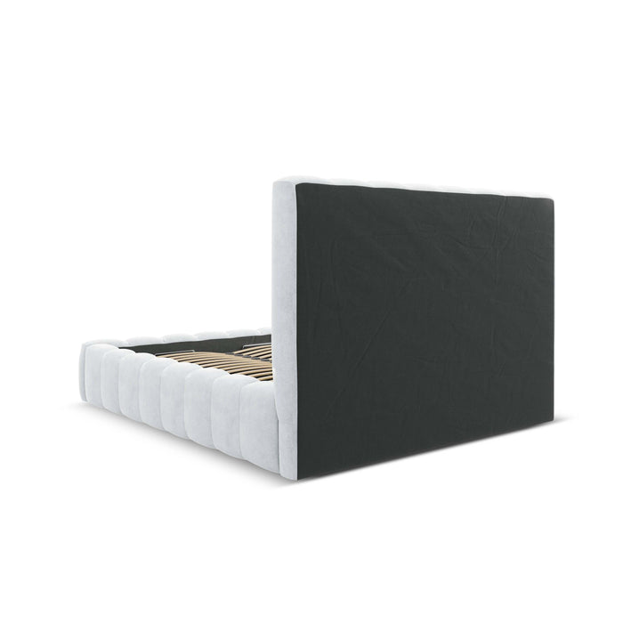 Milo Casa Bedframe Gina met Opbergruimte - 160 x 200 cm - Geweven - Lichtgrijs