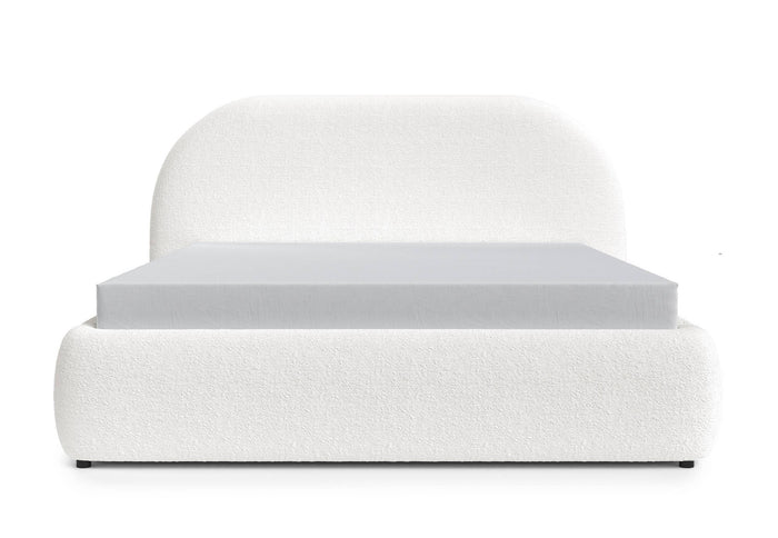 NADUVI Collection Philipa Bedframe - 140 x 200 cm - Bouclé - Wit