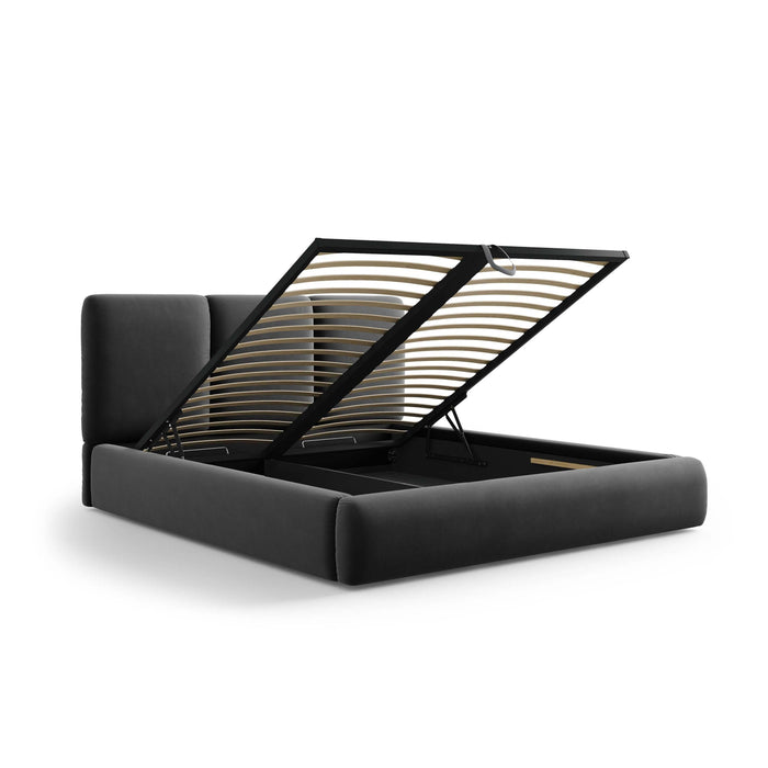 Windsor & Co Horizon Bedframe met Opbergvak - 140 x 200 cm - Fluweel - Donkergrijs