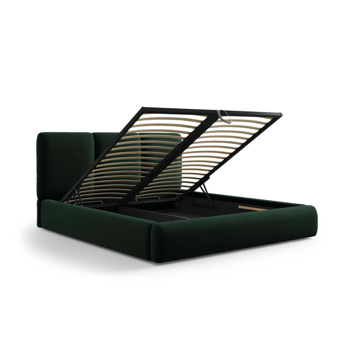 Windsor & Co Horizon Bedframe met Opbergvak - 140 x 200 cm - Fluweel - Flessengroen
