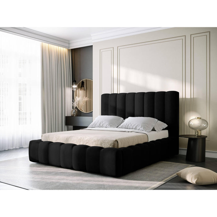 Milo Casa Bedframe Gina met Opbergruimte - 180 x 200 cm - Geweven - Zwart