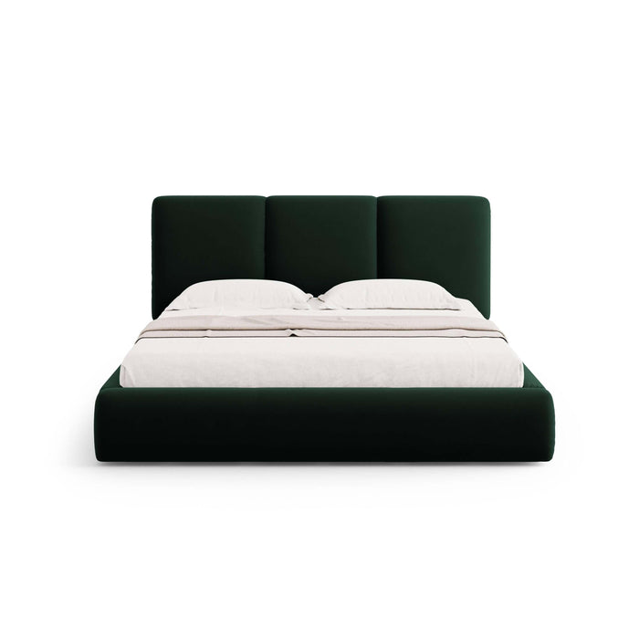 Windsor & Co Horizon Bedframe met Opbergvak - 200 x 200 cm - Fluweel Flessengroen