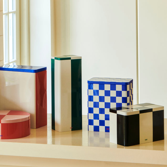 HAY Tin Voorraadblik Large - Blue / Off-White