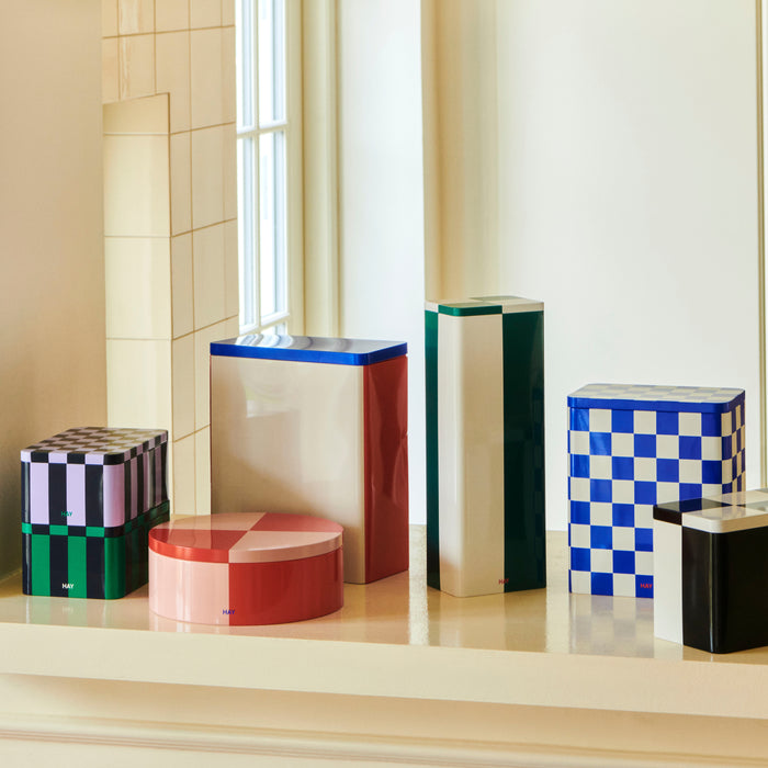 HAY Tin Voorraadblik X-Large - Off-White / Blue / Red