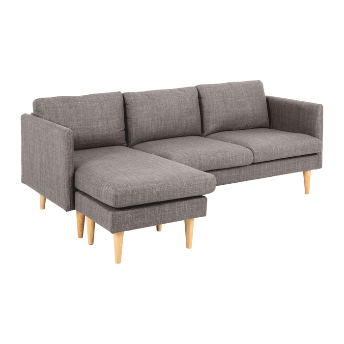 by fonQ basic Sofie Omkeerbare Hoekbank met Chaise Longue - Grijs