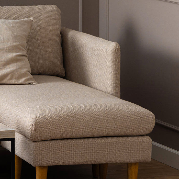 by fonQ basic Sofie Omkeerbare Hoekbank met Chaise Longue - Beige