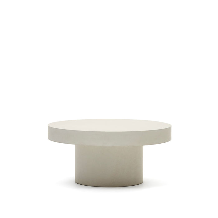 Kave Home - Aiguablava ronde salontafel in wit cement, Ø 90 cm