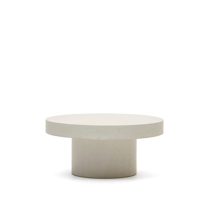 Kave Home - Aiguablava ronde salontafel in wit cement, Ø 90 cm