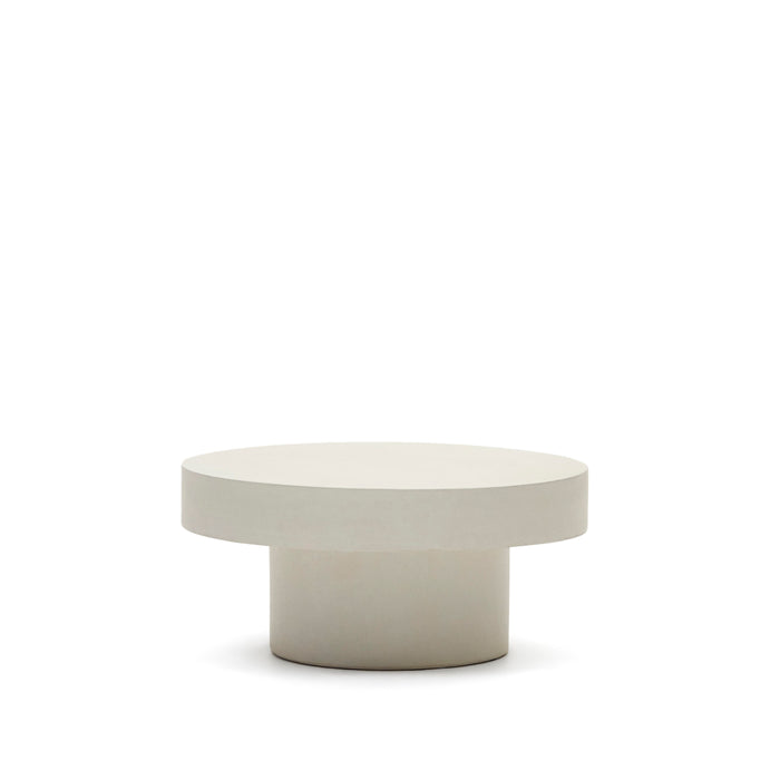 Kave Home - Aiguablava ronde salontafel in wit cement, Ø 66 cm