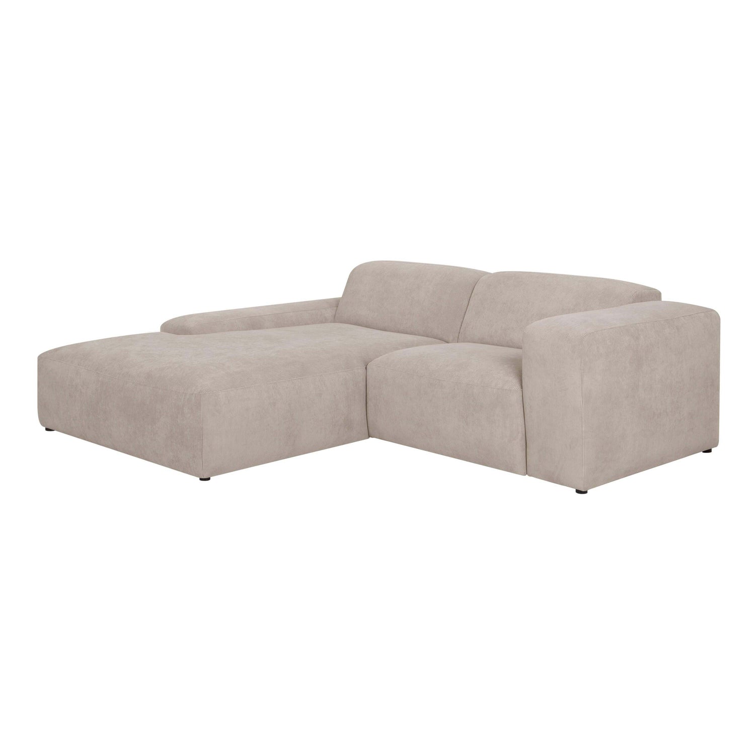 by fonQ Wonder 3-zits Hoekbank met Chaise Longue XL Links - Rib - Beige