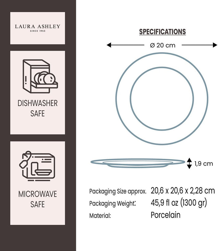 Laura Ashley Bord Plat 20 cm Midnight Pinstripe