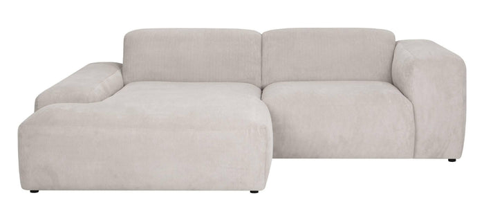 by fonQ Wonder 3-zits Hoekbank met Chaise Longue Links - Rib - Beige