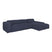 by fonQ Wonder 5-zits Hoekbank met Chaise Longue Rechts XL - Rib - Navy