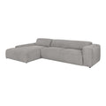 by fonQ Wonder 5-zits Hoekbank met Chaise Longue Links XL - Rib - Grijs
