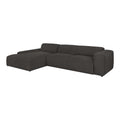 by fonQ Wonder 5-zits Hoekbank met Chaise Longue Links XL - Rib - Antraciet