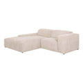 by fonQ Wonder 3-zits Hoekbank met Chaise Longue XL Links - Rib - Crème