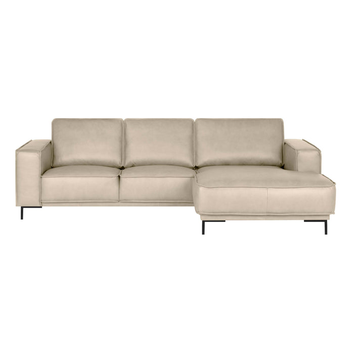 by fonQ Brisk Hoekbank met Chaise Longue Rechts - Buffelleer - Beige