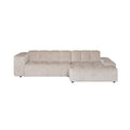 by fonQ Plume 3-zits Hoekbank met Chaise Longue Rechts - Chenille - Beige