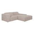 by fonQ Wonder 3-zits Hoekbank met Chaise Longue XL Rechts - Rib - Beige