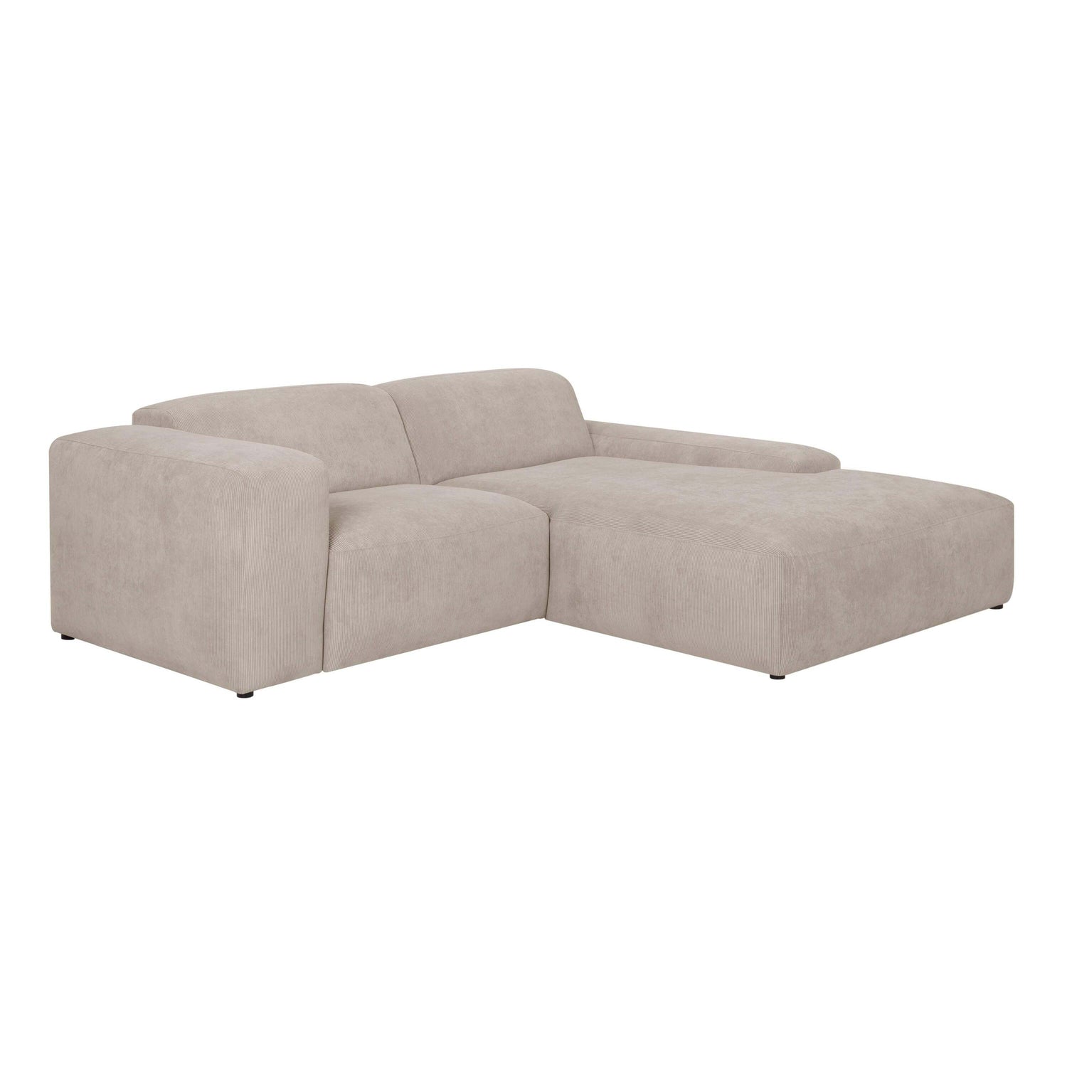 by fonQ Wonder 3-zits Hoekbank met Chaise Longue XL Rechts - Rib - Beige