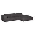 by fonQ Wonder 4-zits Hoekbank met Chaise Longue Rechts - Rib - Antraciet