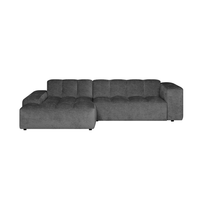 by fonQ  Plume 3-zits Hoekbank met Chaise Longue Links - Chenille - Antraciet