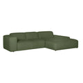 by fonQ Wonder 4-zits Hoekbank met Chaise Longue Rechts - Rib - Mosgroen