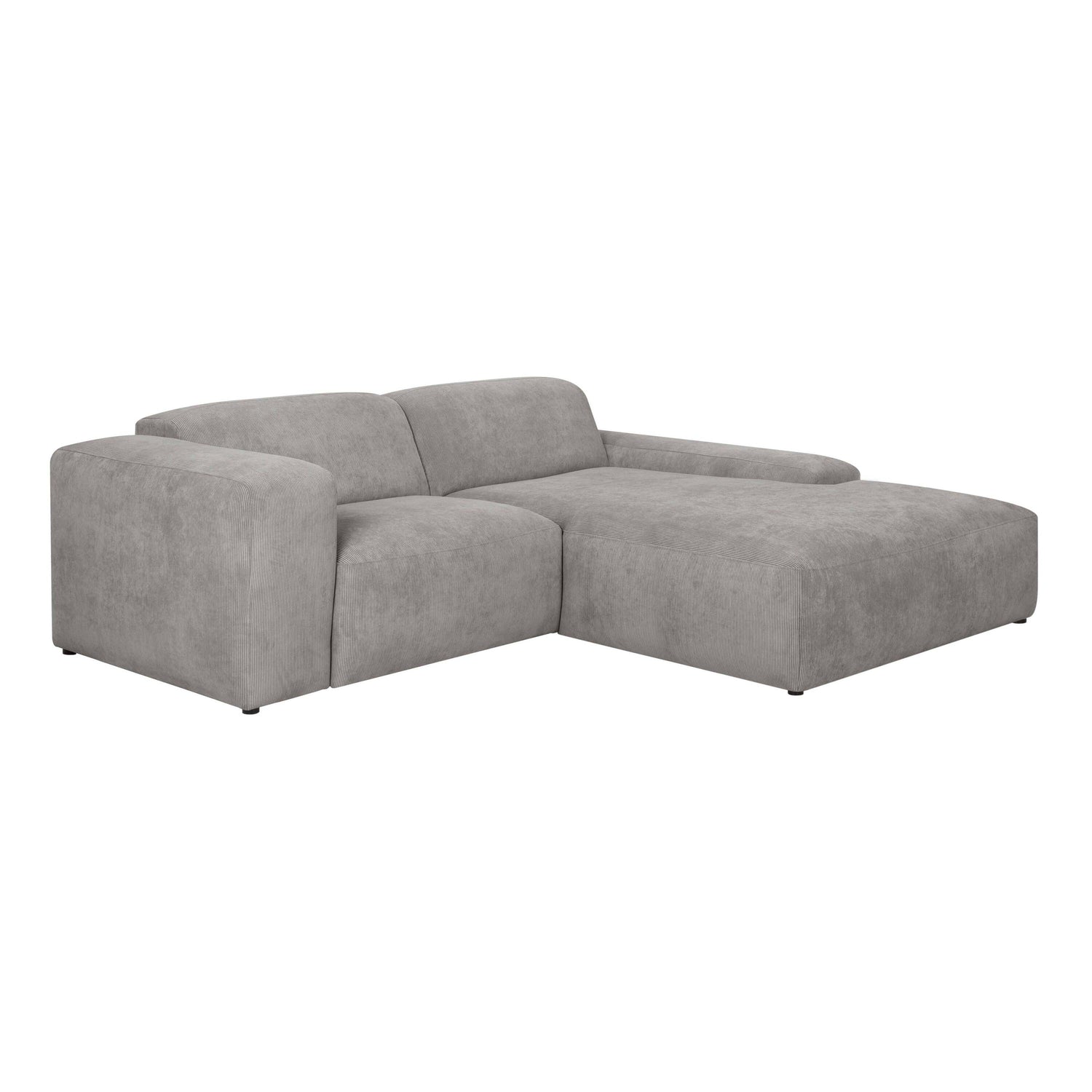 by fonQ Wonder 3-zits Hoekbank met Chaise Longue XL Rechts - Rib - Grijs