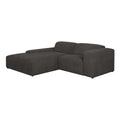 by fonQ Wonder 3-zits Hoekbank met Chaise Longue XL Links - Rib - Antraciet