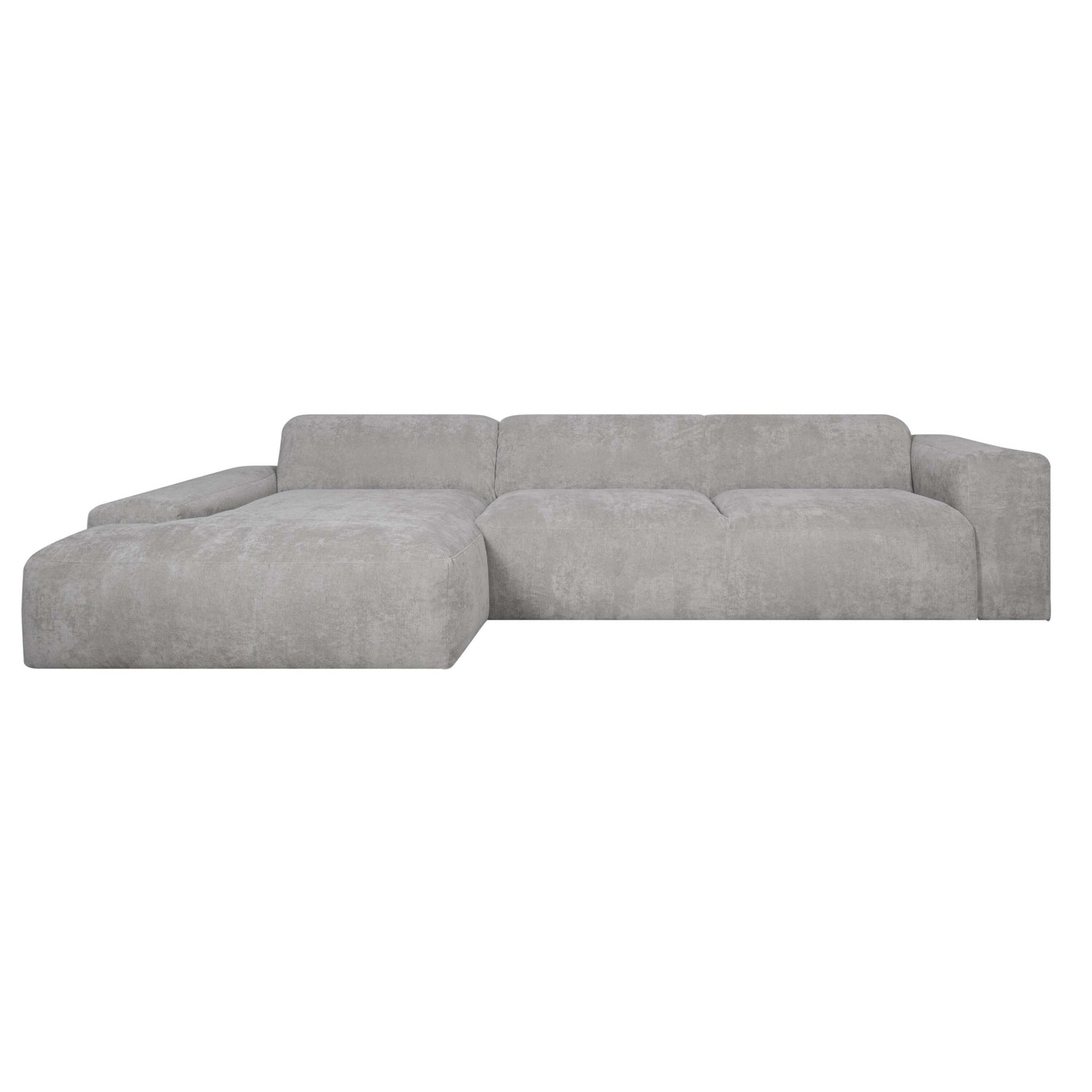 by fonQ Wonder 5-zits Hoekbank met Chaise Longue Links - Rib - Grijs