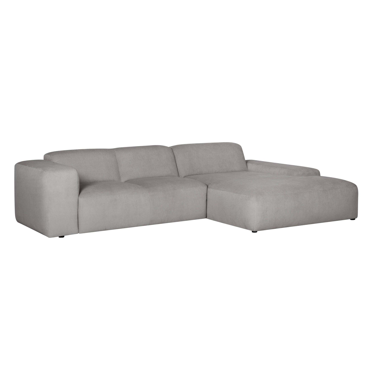 by fonQ Wonder 4-zits Hoekbank met Chaise Longue Rechts - Rib  - Grijs