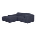 by fonQ Wonder 3-zits Hoekbank met Chaise Longue XL Links - Rib - Navy