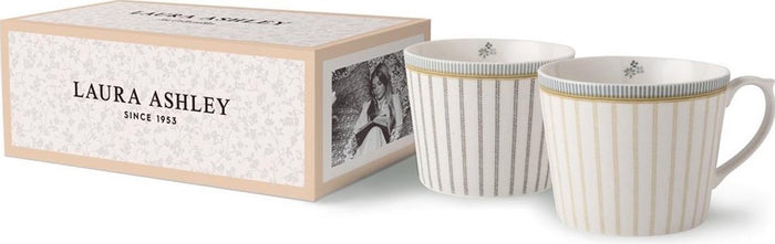 Laura Ashley Giftset 2 Bekers Assorti Streep 30 cl.