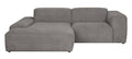 by fonQ Wonder 3-zits Hoekbank met Chaise Longue Links - Rib - Grijs
