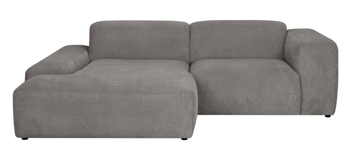 by fonQ Wonder 3-zits Hoekbank met Chaise Longue Links - Rib - Grijs