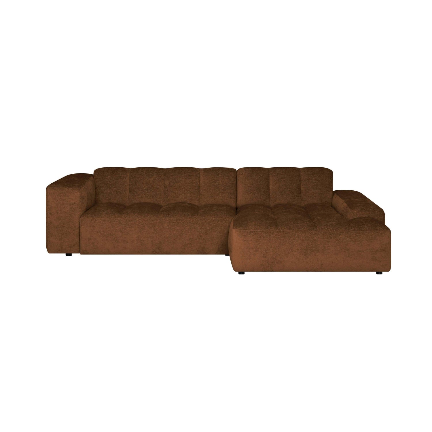 by fonQ Plume 3-zits Hoekbank met Chaise Longue Rechts - Chenille - Terra