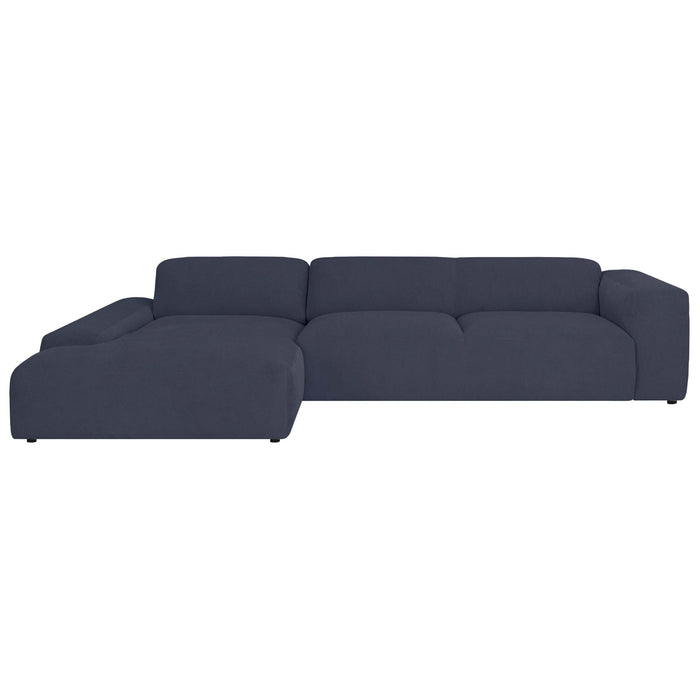 by fonQ Wonder 5-zits Hoekbank met Chaise Longue Links - Rib - Navy