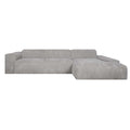 by fonQ Wonder 5-zits Hoekbank met Chaise Longue Rechts - Rib - Grijs