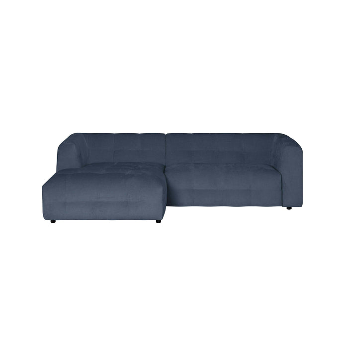 by fonQ Mush Hoekbank met Chaise Longue Links - Chenille - Blauw
