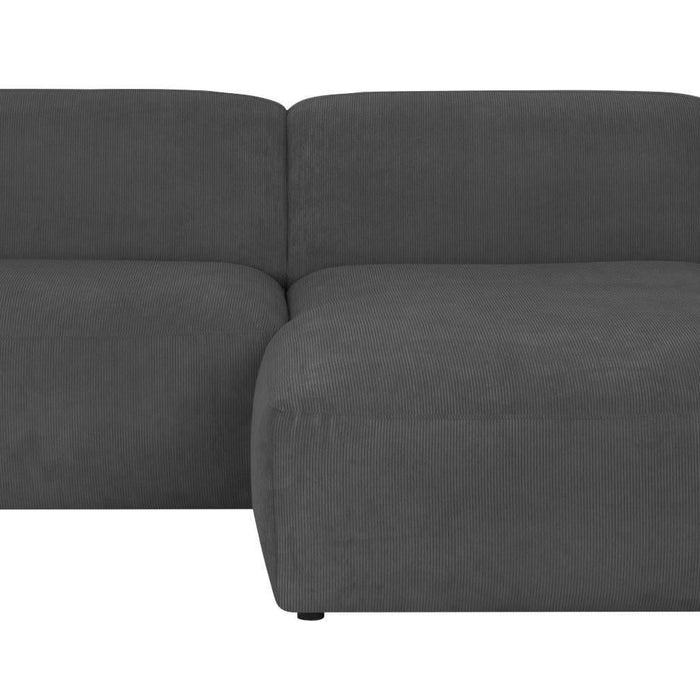 by fonQ Wonder 3-zits Hoekbank met Chaise Longue Rechts - Rib - Antraciet