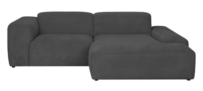 by fonQ Wonder 3-zits Hoekbank met Chaise Longue Rechts - Rib - Antraciet